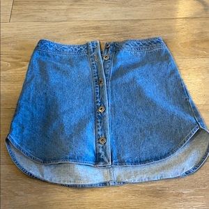 Denim button up skirt